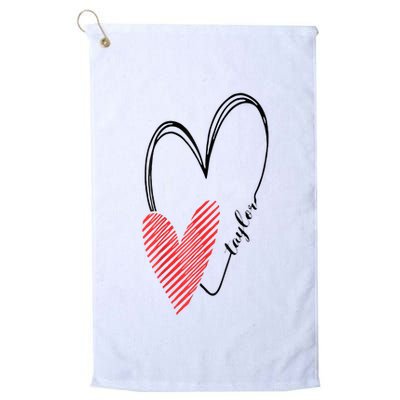 Taylor First Name I Love Taylor Girl With Heart Golf Towel