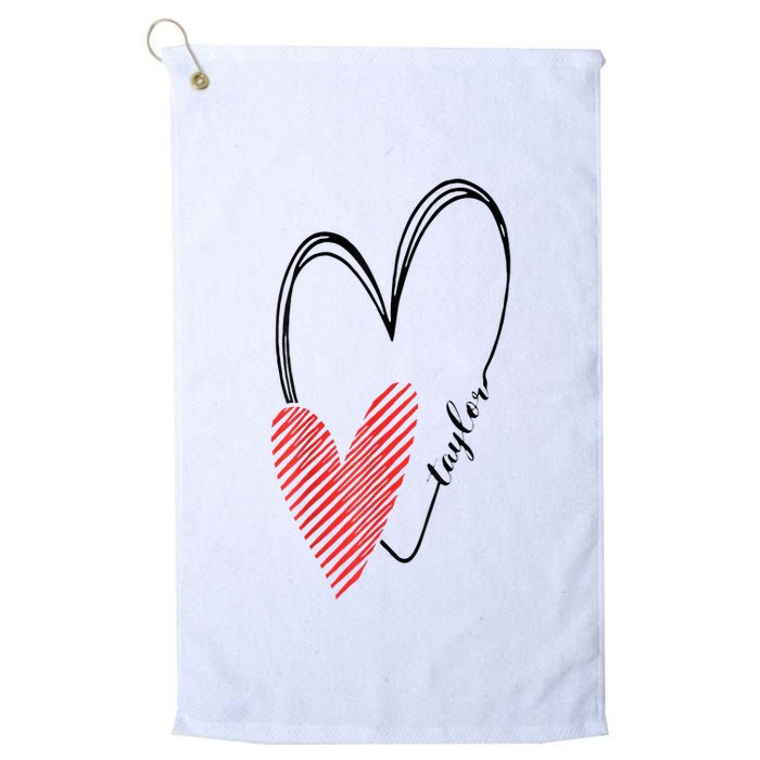 Taylor First Name I Love Taylor Girl With Heart Golf Towel