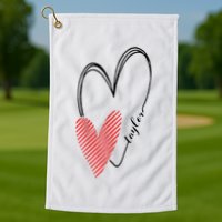 Taylor First Name I Love Taylor Girl With Heart Golf Towel