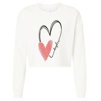 Taylor First Name I Love Taylor Girl With Heart Cropped Pullover Crew