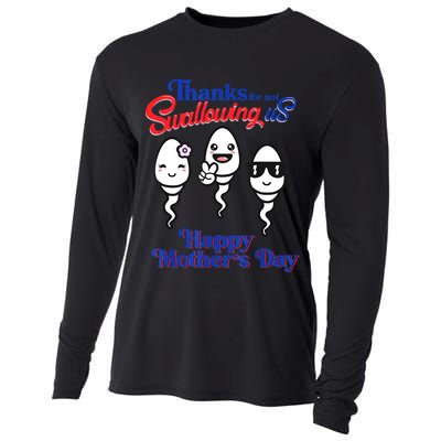 Thanks For Not Swallowing Us Happy Mother's Day Father's Day Cooling Performance Long Sleeve Crew