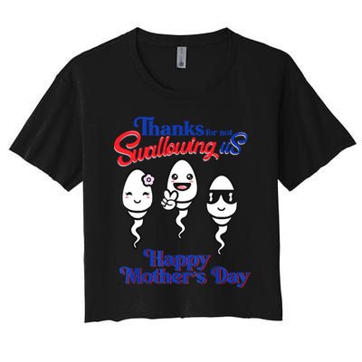Thanks For Not Swallowing Us Happy Mother's Day Father's Day Crop Top