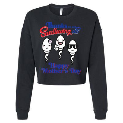 Thanks For Not Swallowing Us Happy Mother's Day Father's Day Cropped Pullover Crew