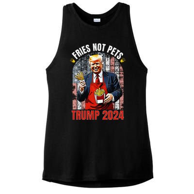 Trump Fries Not Pets 2024 Makes Fries Great Again Funny Don Ladies PosiCharge Tri-Blend Wicking Tank