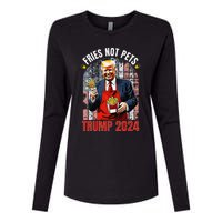 Trump Fries Not Pets 2024 Makes Fries Great Again Funny Don Womens Cotton Relaxed Long Sleeve T-Shirt