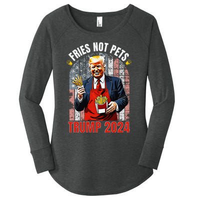 Trump Fries Not Pets 2024 Makes Fries Great Again Funny Don Women's Perfect Tri Tunic Long Sleeve Shirt