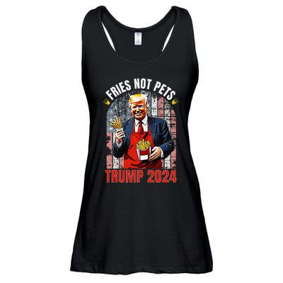 Trump Fries Not Pets 2024 Makes Fries Great Again Funny Don Ladies Essential Flowy Tank