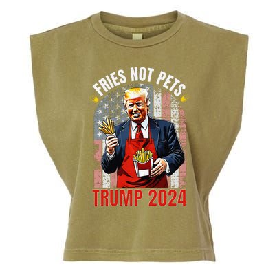 Trump Fries Not Pets 2024 Makes Fries Great Again Funny Don Garment-Dyed Women's Muscle Tee