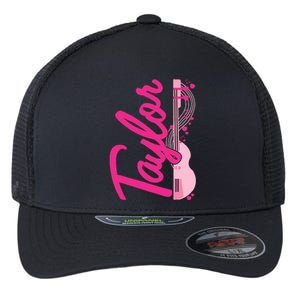 Taylor First Name Personalized Groovy 80S Flexfit Unipanel Trucker Cap