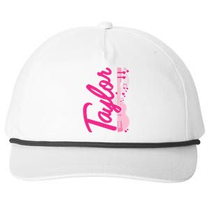 Taylor First Name Personalized Groovy 80S Snapback Five-Panel Rope Hat