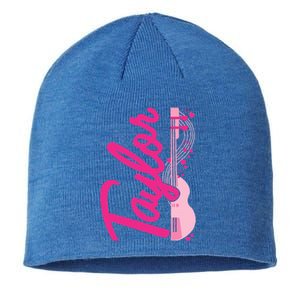 Taylor First Name Personalized Groovy 80S Sustainable Beanie