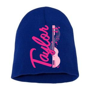 Taylor First Name Personalized Groovy 80S Short Acrylic Beanie