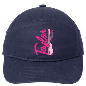 Taylor First Name Personalized Groovy 80S 7-Panel Snapback Hat