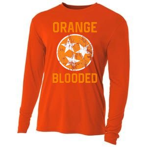 Tennessee Fan Orange Blooded Vol Sports Fan State Flag TN Cooling Performance Long Sleeve Crew