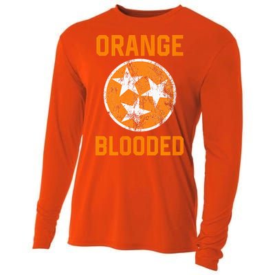 Tennessee Fan Orange Blooded Vol Sports Fan State Flag TN Cooling Performance Long Sleeve Crew