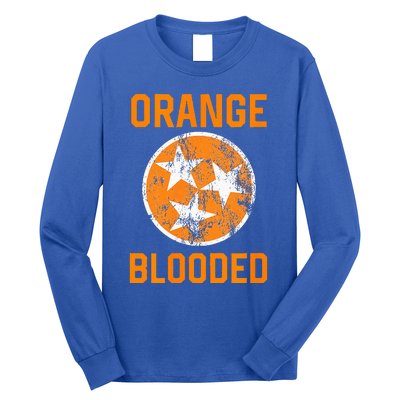 Tennessee Fan Orange Blooded Vol Sports Fan State Flag TN Long Sleeve Shirt