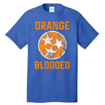 Tennessee Fan Orange Blooded Vol Sports Fan State Flag TN Tall T-Shirt