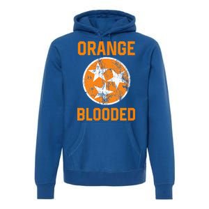 Tennessee Fan Orange Blooded Vol Sports Fan State Flag TN Premium Hoodie