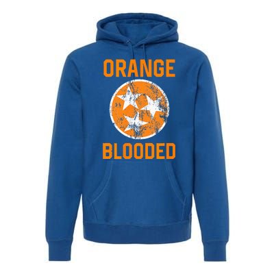 Tennessee Fan Orange Blooded Vol Sports Fan State Flag TN Premium Hoodie