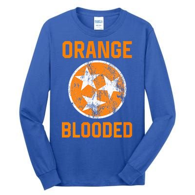 Tennessee Fan Orange Blooded Vol Sports Fan State Flag TN Tall Long Sleeve T-Shirt