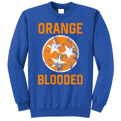 Tennessee Fan Orange Blooded Vol Sports Fan State Flag TN Tall Sweatshirt