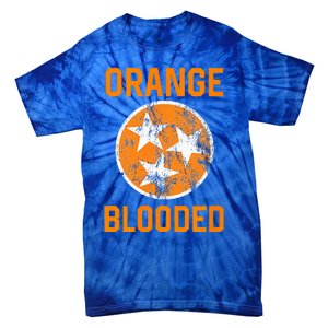 Tennessee Fan Orange Blooded Vol Sports Fan State Flag TN Tie-Dye T-Shirt