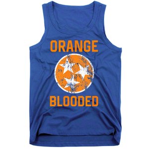 Tennessee Fan Orange Blooded Vol Sports Fan State Flag TN Tank Top