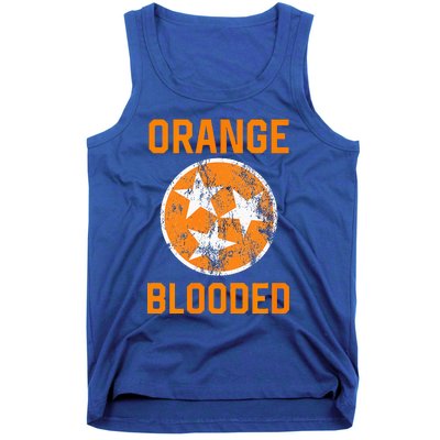 Tennessee Fan Orange Blooded Vol Sports Fan State Flag TN Tank Top