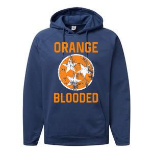 Tennessee Fan Orange Blooded Vol Sports Fan State Flag TN Performance Fleece Hoodie