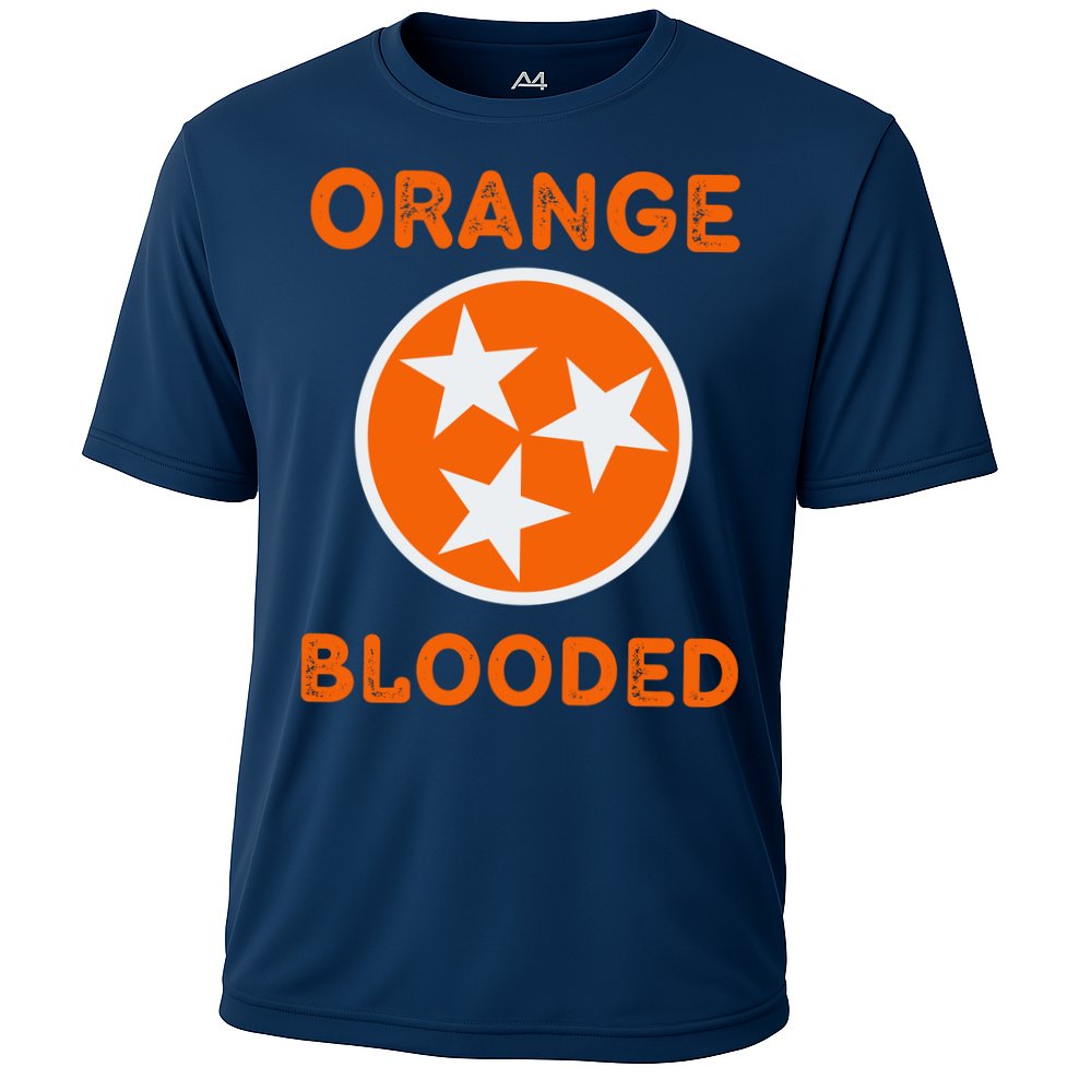 Tennessee Fan Orange Blooded Vol Sports Fan State Flag TN Cooling Performance Crew T-Shirt