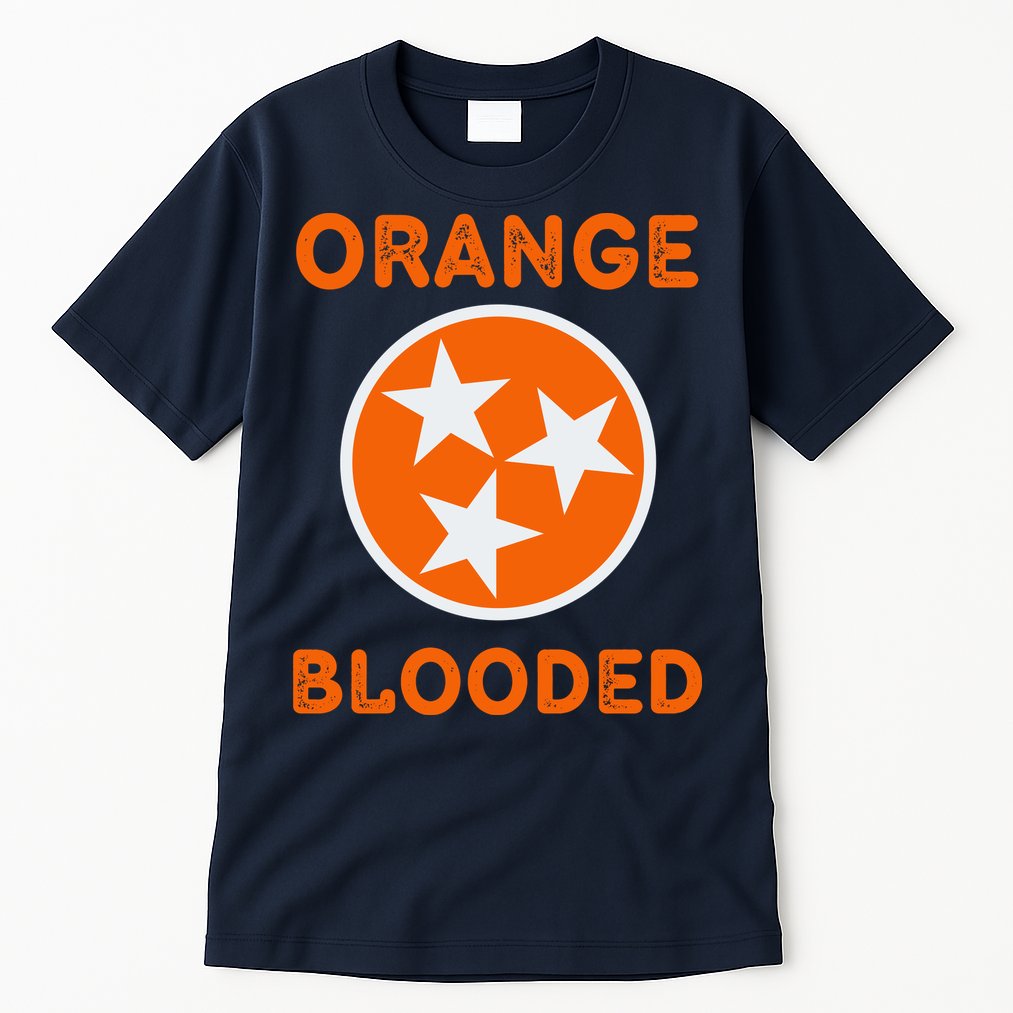 Tennessee Fan Orange Blooded Vol Sports Fan State Flag TN Tall T-Shirt