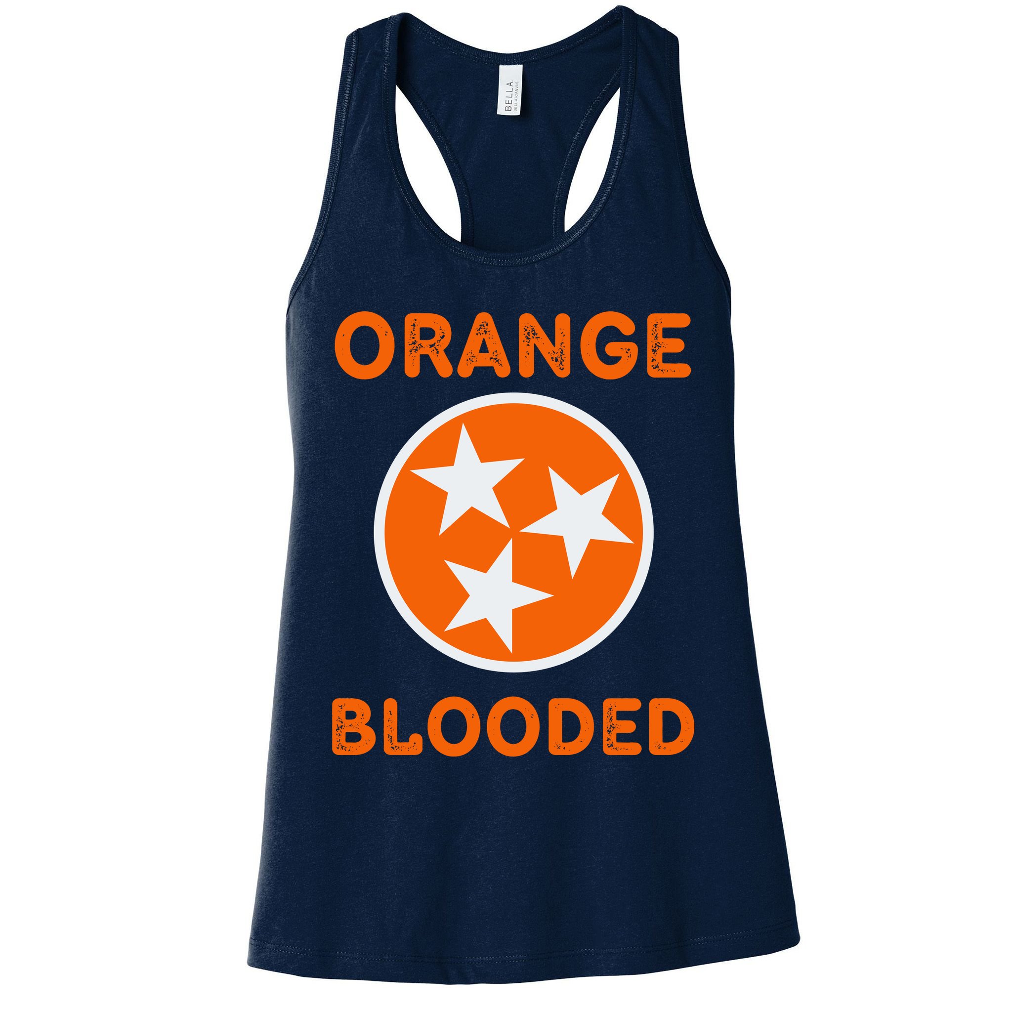 Tennessee Fan Orange Blooded Vol Sports Fan State Flag TN Womens Tank Top