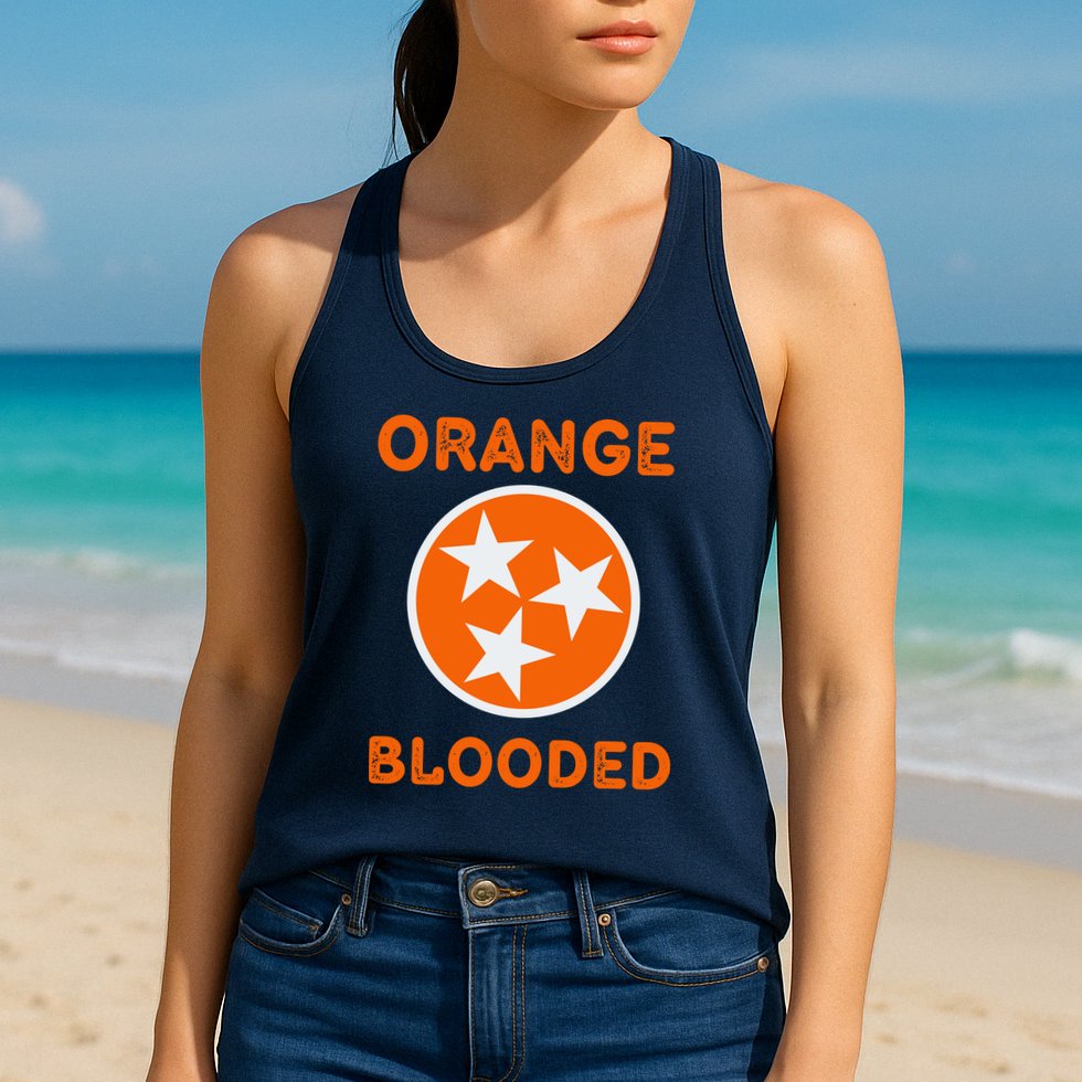 Tennessee Fan Orange Blooded Vol Sports Fan State Flag TN Womens Tank Top