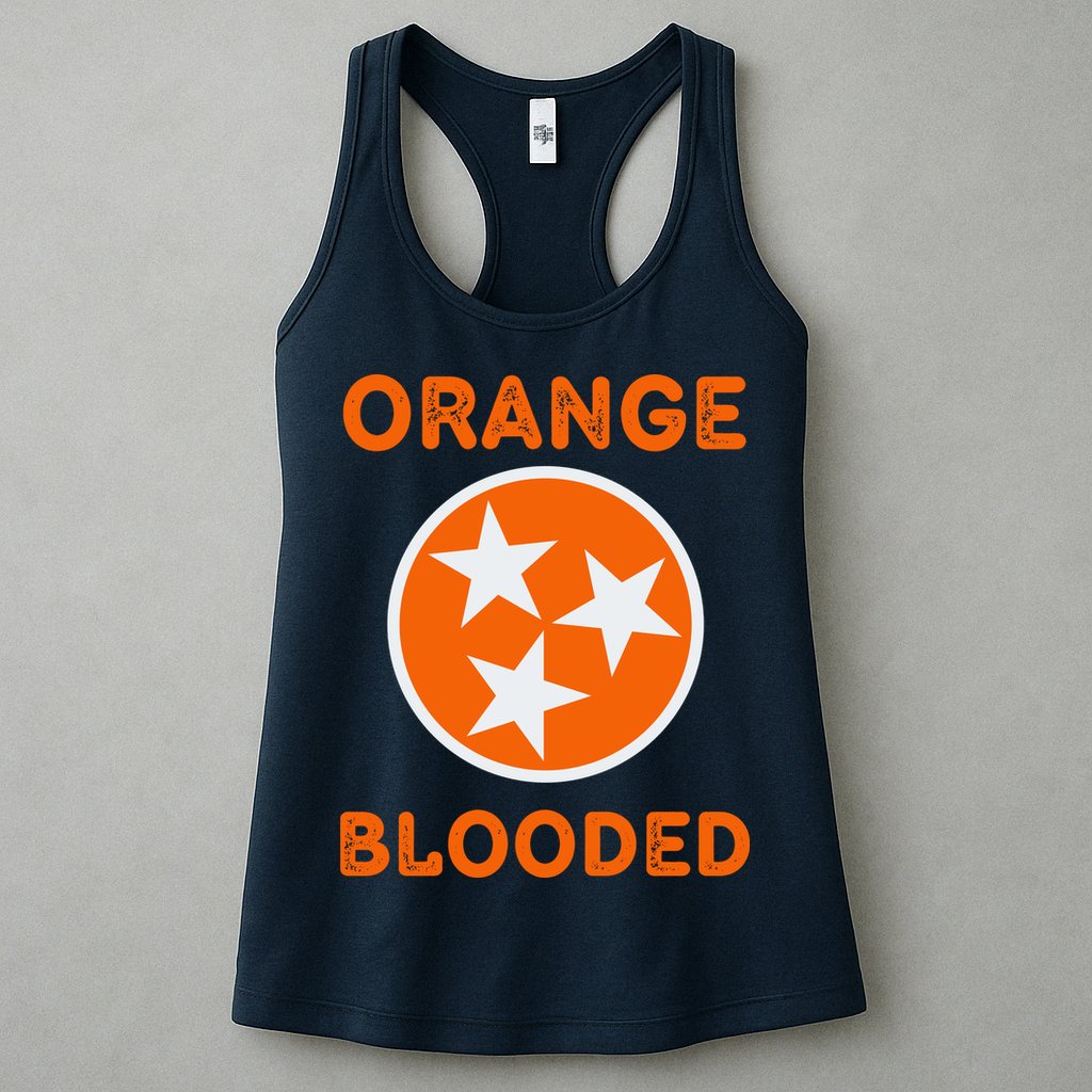 Tennessee Fan Orange Blooded Vol Sports Fan State Flag TN Womens Tank Top
