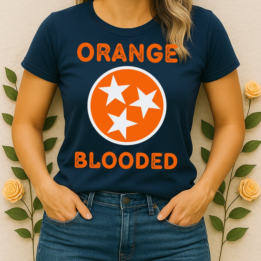 Tennessee Fan Orange Blooded Vol Sports Fan State Flag TN Womens T-Shirt