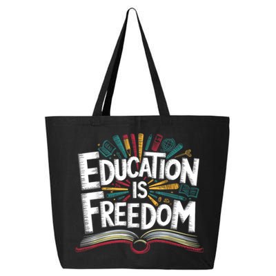 The Freedom Of Knowledge Black History Teacher 25L Jumbo Tote