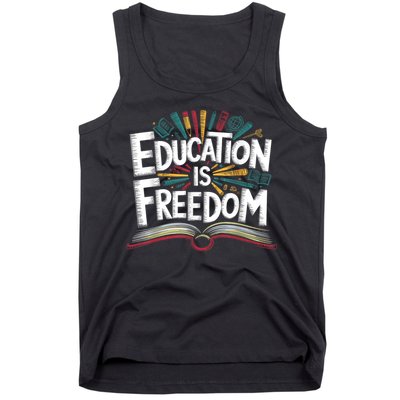 The Freedom Of Knowledge Black History Teacher Tank Top