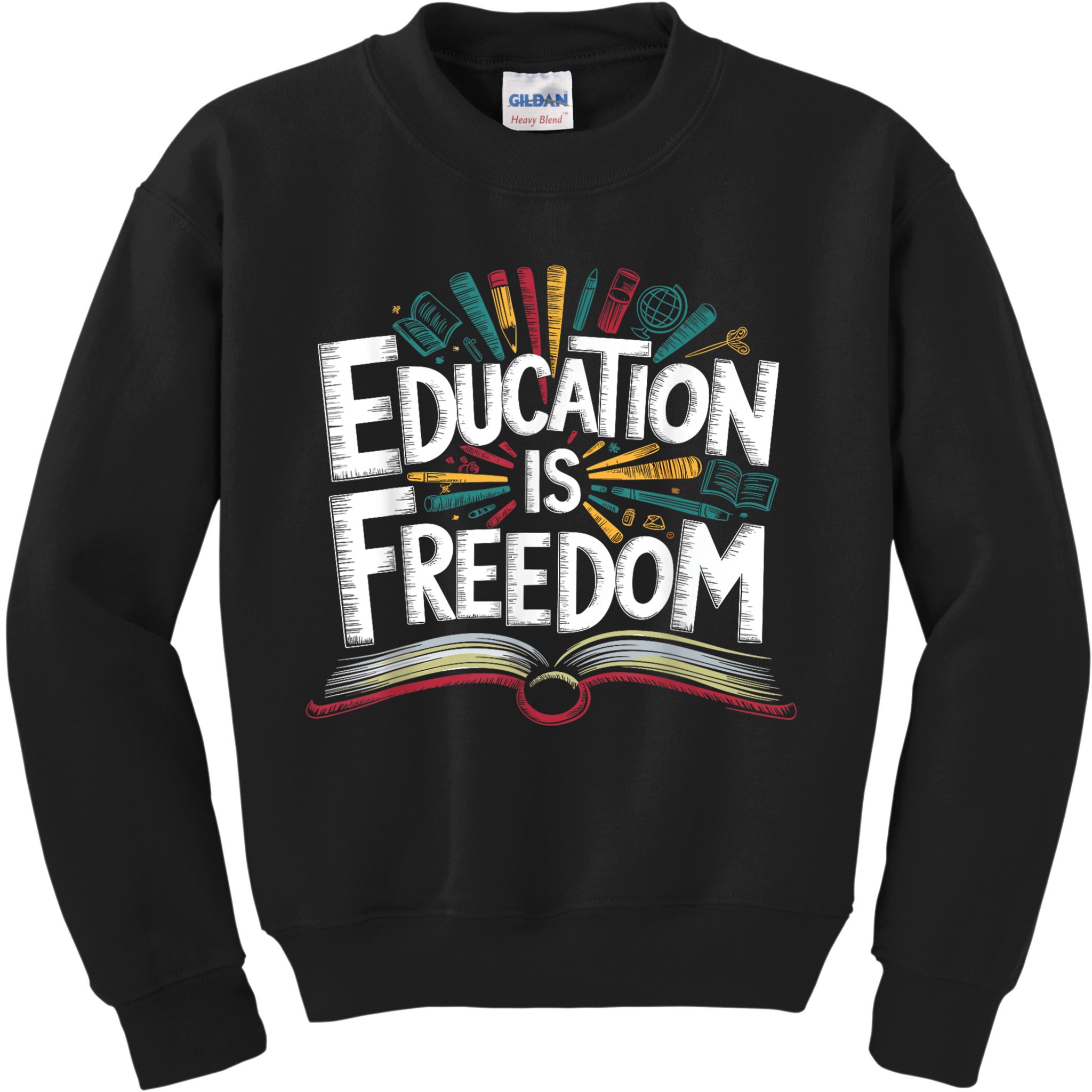 The Freedom Of Knowledge Black History Teacher Kids Sweatshirt