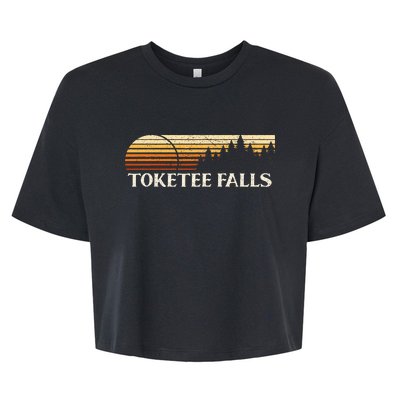 Toketee Falls Or Vintage Evergreen Sunset Eighties Bella+Canvas Jersey Crop Tee