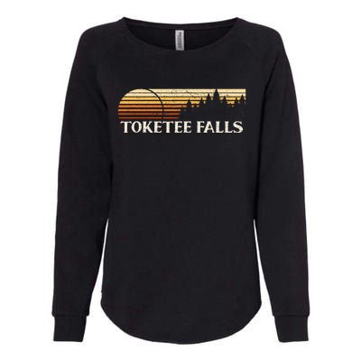 Toketee Falls Or Vintage Evergreen Sunset Eighties Womens California Wash Sweatshirt