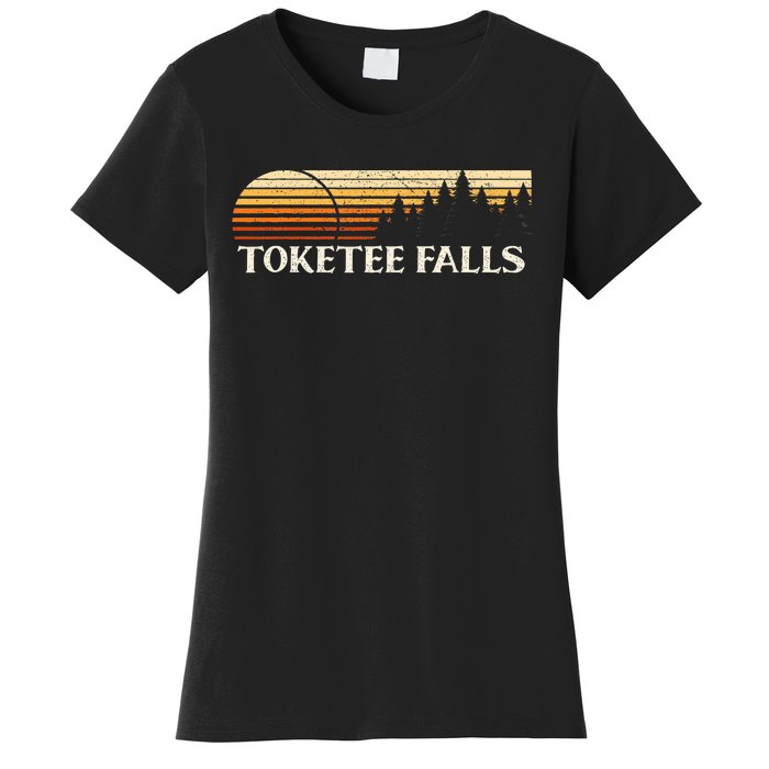 Toketee Falls Or Vintage Evergreen Sunset Eighties Women's T-Shirt