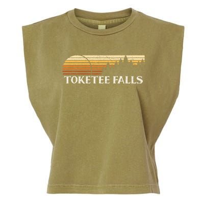 Toketee Falls Or Vintage Evergreen Sunset Eighties Garment-Dyed Women's Muscle Tee