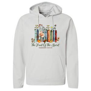 The Fruit Of The Spirit Bible Verse Floral Books Christian Performance Fleece Hoodie