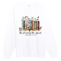 The Fruit Of The Spirit Bible Verse Floral Books Christian Premium Crewneck Sweatshirt