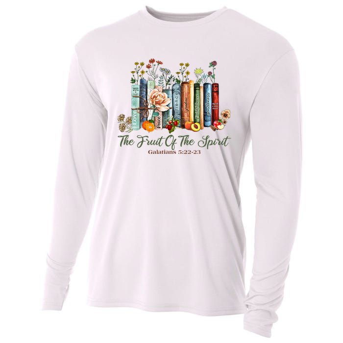 The Fruit Of The Spirit Bible Verse Floral Books Christian Cooling Performance Long Sleeve Crew