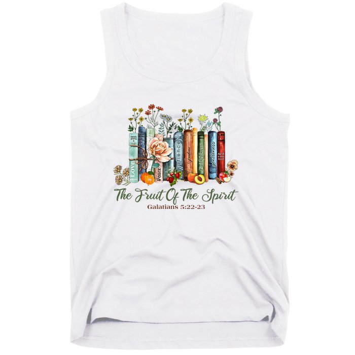 The Fruit Of The Spirit Bible Verse Floral Books Christian Tank Top