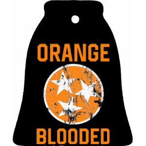 Tennessee Fan Orange Blooded Vol Sports Fan State Flag TN Ceramic Bell Ornament