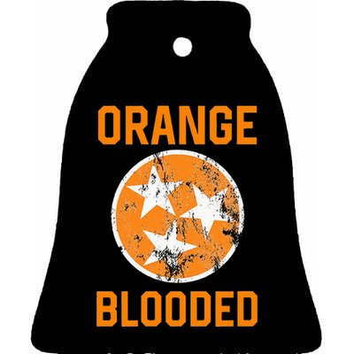 Tennessee Fan Orange Blooded Vol Sports Fan State Flag TN Ceramic Bell Ornament