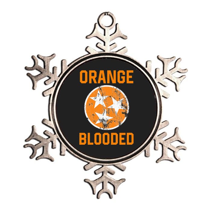 Tennessee Fan Orange Blooded Vol Sports Fan State Flag TN Metallic Star Ornament