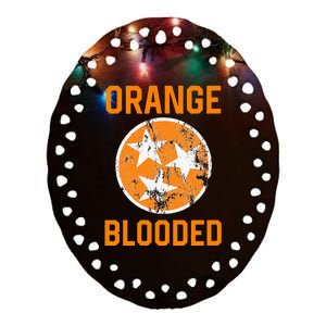 Tennessee Fan Orange Blooded Vol Sports Fan State Flag TN Ceramic Oval Ornament